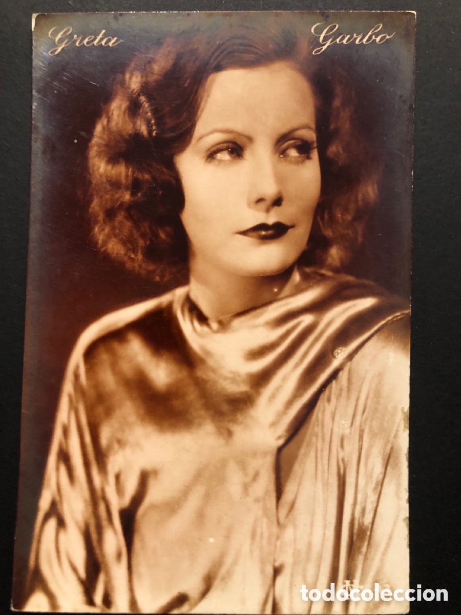 Cine: Antigua tarjeta postal Greta garbo A