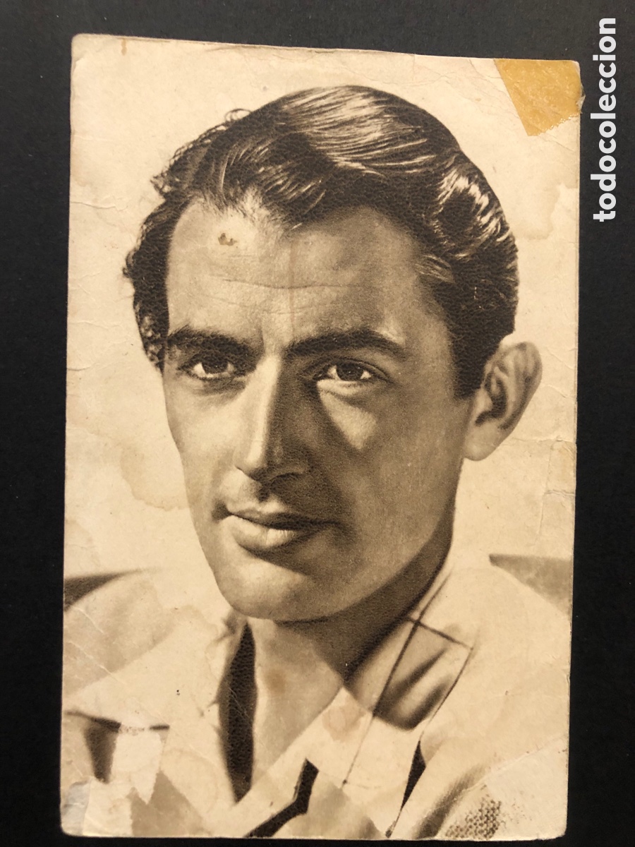 Cine: Antigua tarjeta postal de Gregory peck A