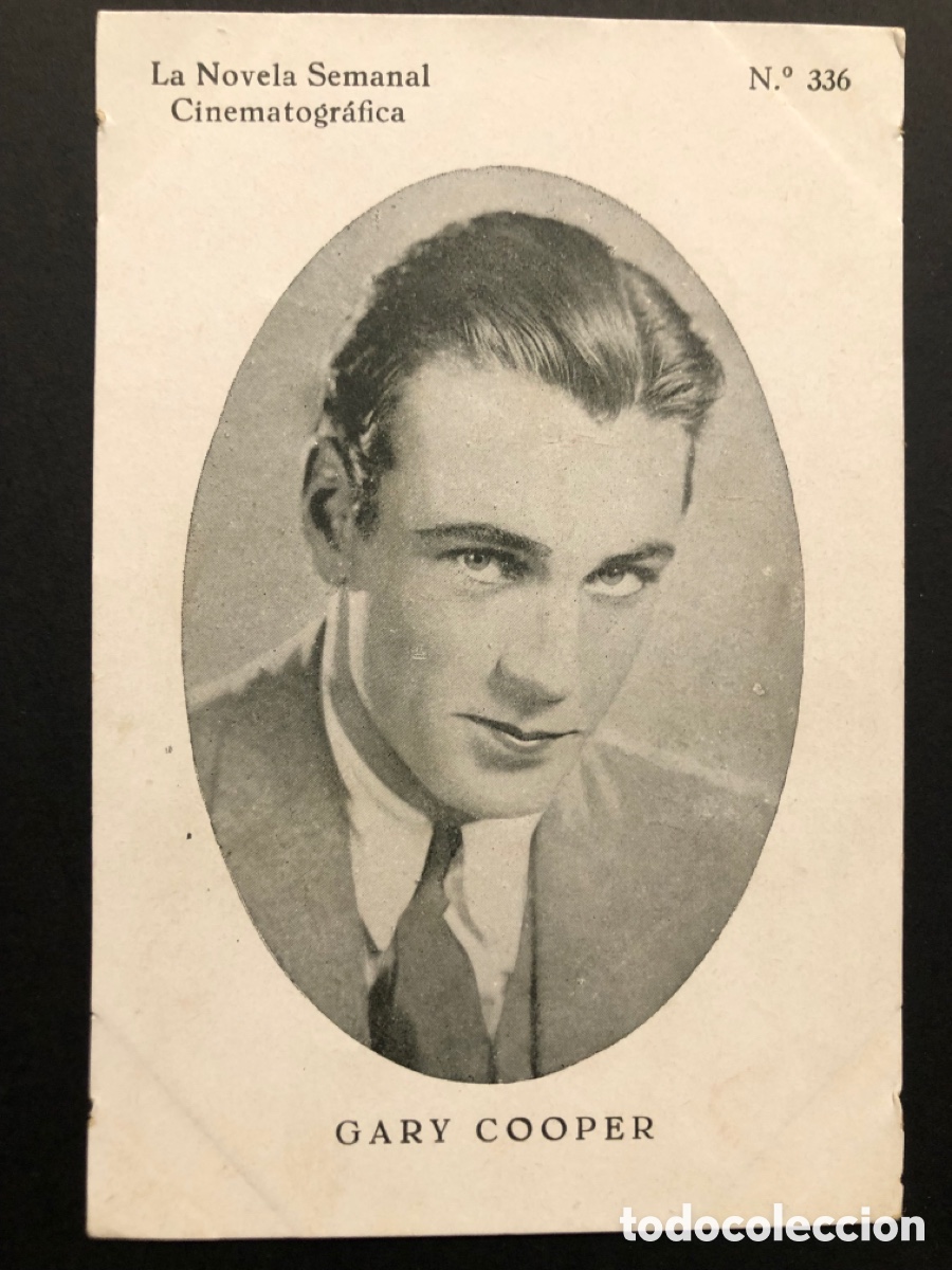 Cine: Tarjeta la novela semanal cinematogr&aacute;fica Gary Cooper A