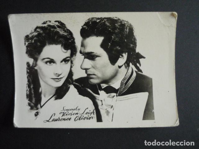 Kino: VIVIEN LEIGH LAURENCE OLIVIER ANTIGUA FOTOGRAFIA 6,5 X 9 CMTS