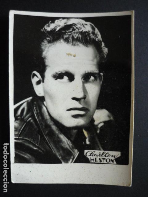 Cin&eacute;ma: CHARLTON HESTON ANTIGUA FOTOGRAFIA 6,5 X 9 CMTS