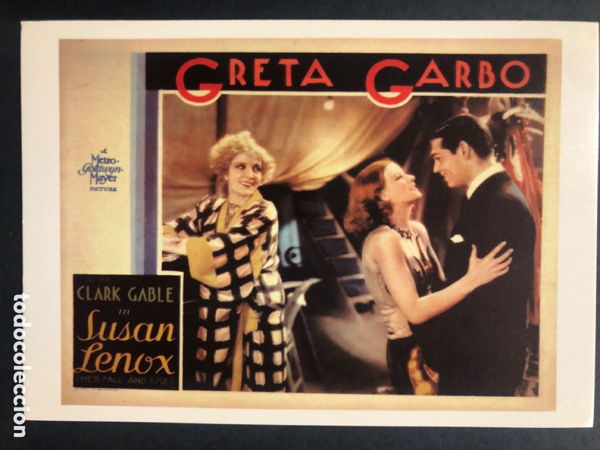Cine: Tarjeta postal Greta garbo y clark gable Susan lenox