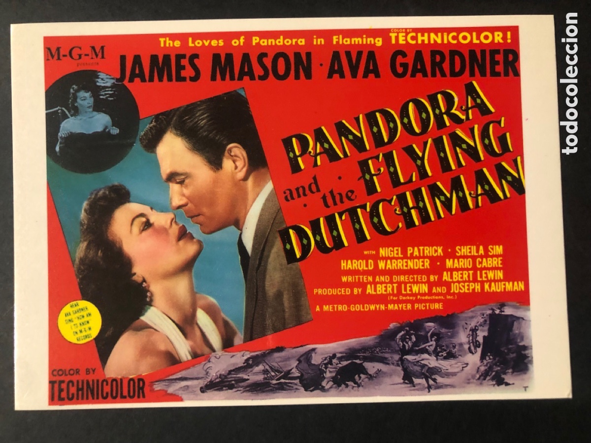Cine: Tarjeta postal ava gardner Pandora y el holand&eacute;s herrante