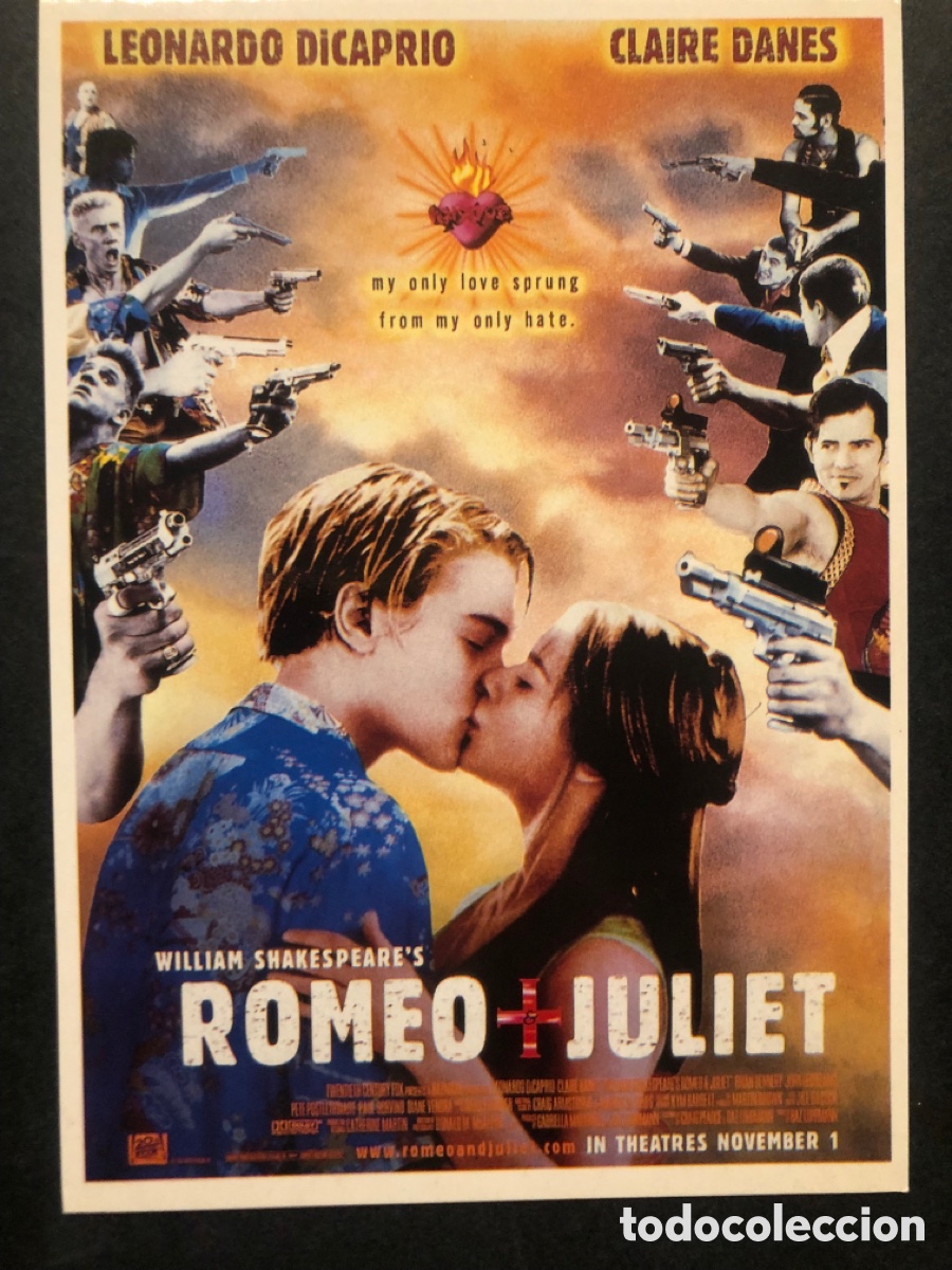 Cine: Tarjeta postal Romeo y Julieta leonardo Dicaprio