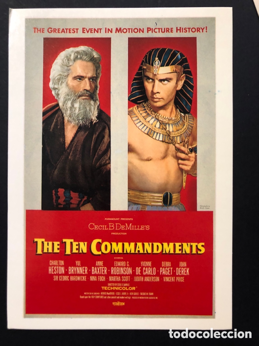 Cine: Tarjeta postal charlton heston los D&iacute;ez mandamientos