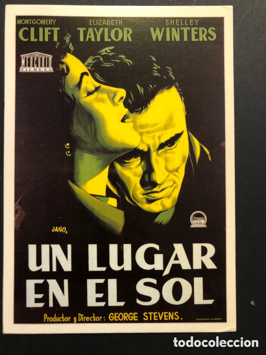 Cine: Tarjeta postal montgomery clift elizabeth taylor un lugar en el sol
