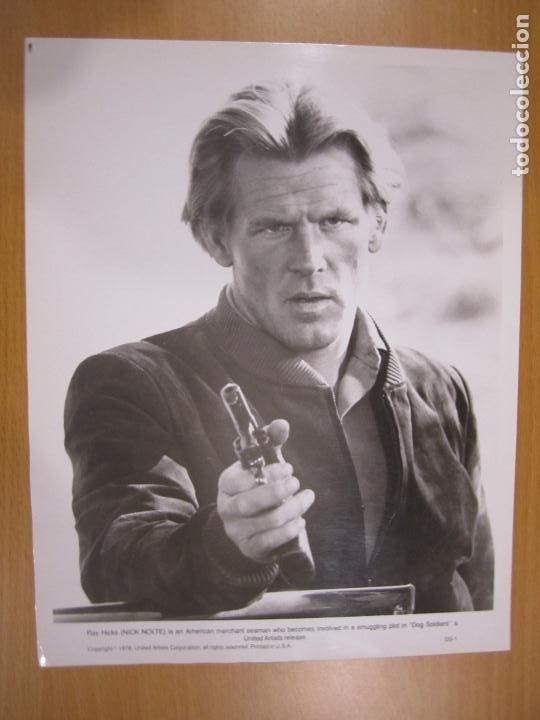 Cine: nick nolte - foto original b/n - film actor - who'll stop the rain nieve que quema