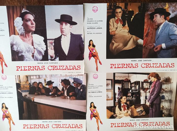 Cinema: PIERNAS CRUZADAS, MARIA JOSE CANTUDO, ALFREDO LANDA.. 4 FOTOCROMOS CARTELES TAQUILLA 35x25cm DESTAPE