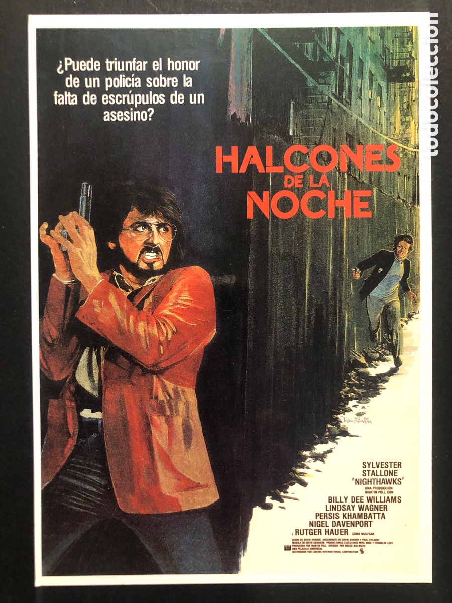 Cine: Tarjeta postal sylvester stallone halcones de la noche
