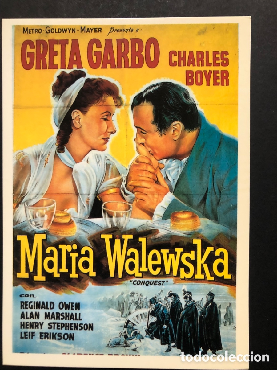 Cine: Tarjeta postal Greta garbo mar&iacute;a walewska