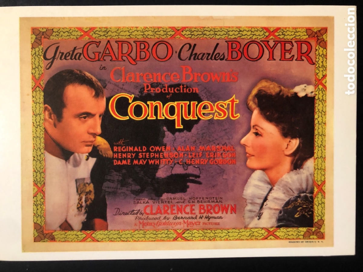 Cine: Tarjeta postal Greta garbo mar&iacute;a walewska