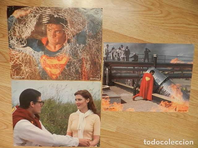 Cine: Lote 3 Fotocromos SUPERMAN III 3 CHRISTOPHER REEVE DC Comics inc A&Ntilde;O 1983 - SET 3 lobby card