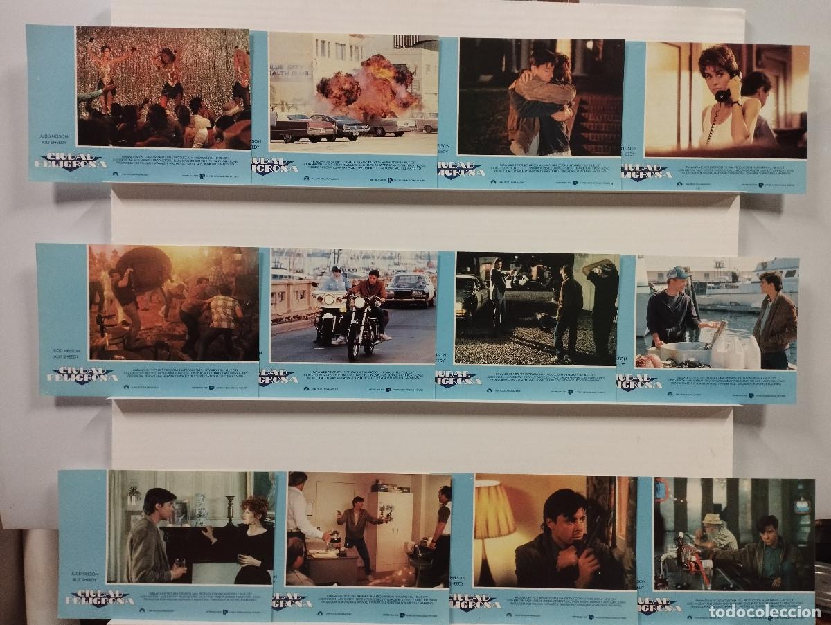 Cine: CIUDAD PELIGROSA, Judd Nelson, Ally Sheedy, David Caruso. 12 FOTOCROMOS