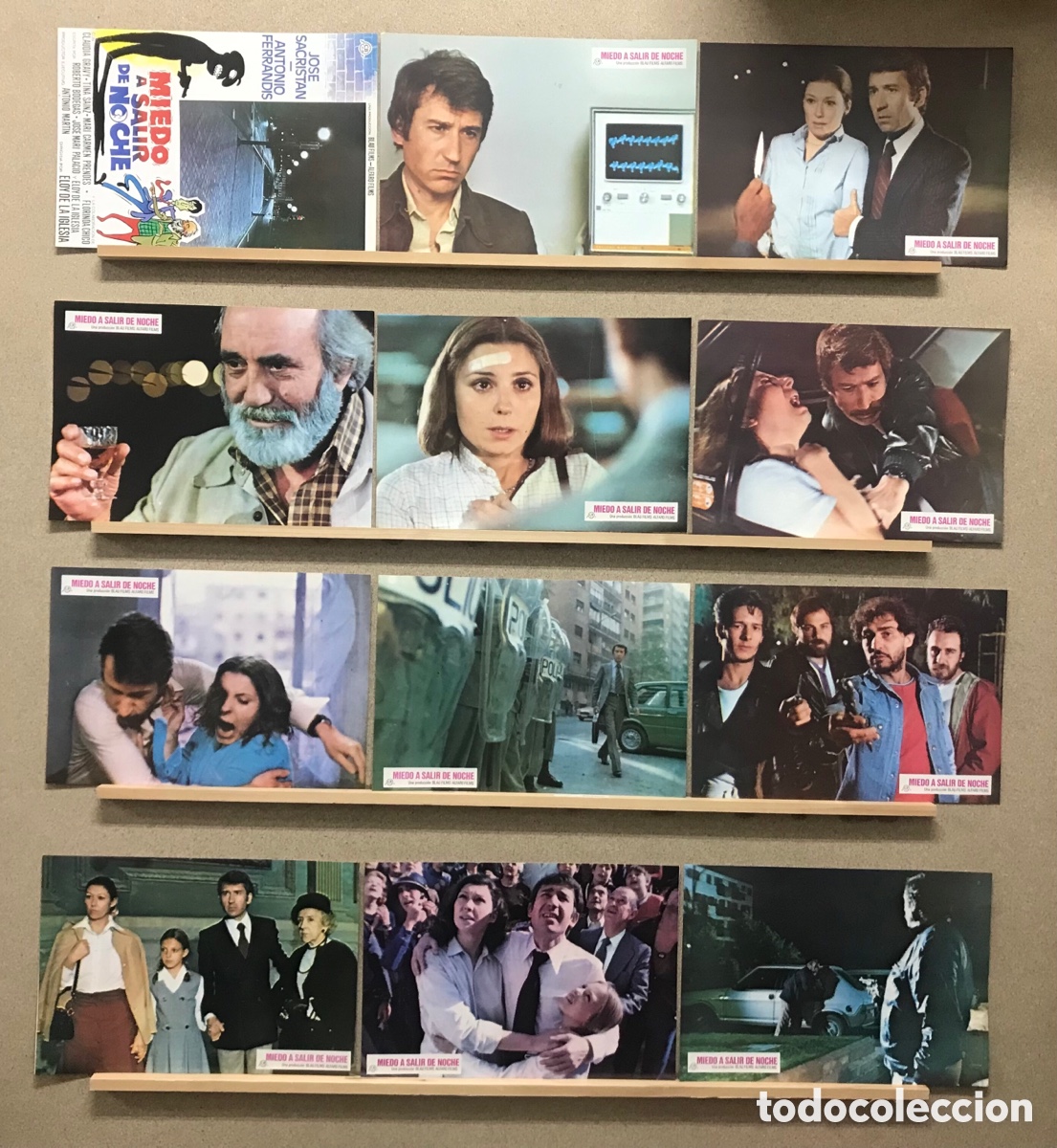 Cin&eacute;ma: MIEDO A SALIR DE NOCHE - JOSE SACRISTAN, ANTONIO FERRANDIS - SET COMPLETO 12 FOTOCROMOS