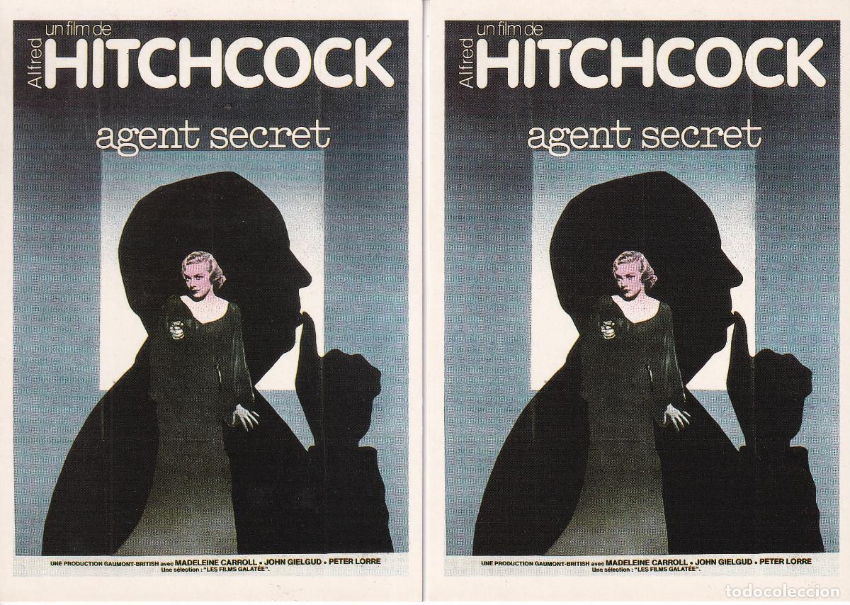 Cine: DOS POSTALES - AGENT SECRET - ALFRED HITCHCOCK