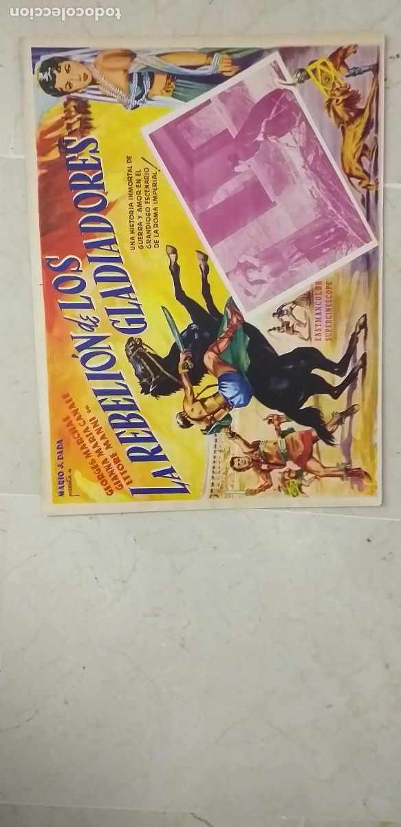 Cin&eacute;ma: LA REBELION DE LOS GLADIADORES GEORGES MARCHAL GIANNA MARIA CANALE LOBBY CARD ORIGINAL