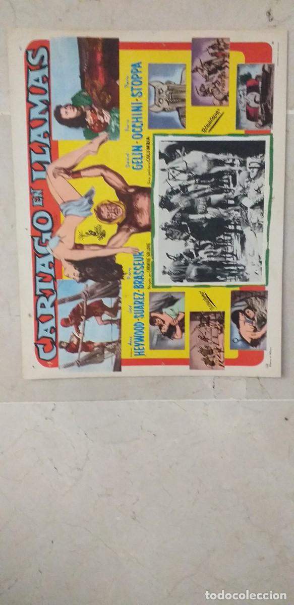 Cin&eacute;ma: CARTAGO EN LLAMAS JOSE SUAREZ LOBBY CARD ORIGINAL
