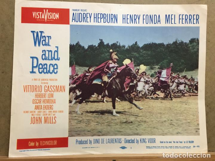 Cine: LB90D GUERRA Y PAZ AUDREY HEPBURN HENRY FONDA FOTOCROMO LOBBY CARD ORIGINAL AMERICANO