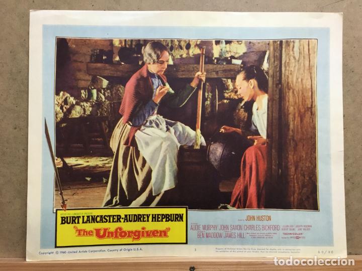 Cine: LB94D LOS QUE NO PERDONAN AUDREY HEPBURN BURT LANCASTER FOTOCROMO LOBBY CARD ORIGINAL AMERICANO