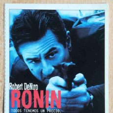 Cine: RONIN. JOHN FRANKENHEIMER, 1998 (ROBERT DE NIRO, JEAN RENO) PROGRAMA DE MANO GRAN CINEMA