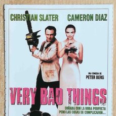 Cine: VERY BAD THINGS. PETER BERG, 1998 (CAMERON DIAZ, CHRISTIAN SLATER) PROGRAMA DE MANO GRAN CINEMA