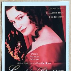 Cine: LA PRIMA BETTE. DES MCANUFF 1998 (JESSICA LANGE, ELISABETH SHUE) PROGRAMA DE MANO GRAN CINEMA