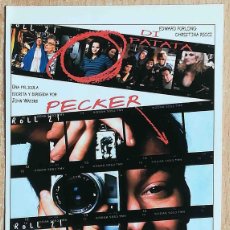 Cine: PECKER. JOHN WATERS, 1998 (EDWARD FURLONG, CHRISTINA RICCI, KAY PLACE) PROGRAMA DE MANO GRAN CINEMA
