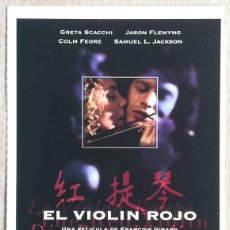 Cine: EL VIOLÍN ROJO. FRANÇOIS GIRARD, 1998 (S.L. JACKSON, GRETA SCACCHI) PROGRAMA DE MANO GRAN CINEMA