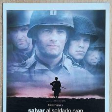 Cine: SALVAR AL SOLDADO RYAN. ST. SPIELBERG, 1998 (TOM HANKS, TOM SIZEMORE) PROGRAMA DE MANO GRAN CINEMA
