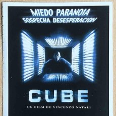 Cine: CUBE. VINCENZO NATALI 1997 (MAURICE DEAN WINT, NICOLE DE BOER) PROGRAMA DE MANO REVISTA GRAN CINEMA