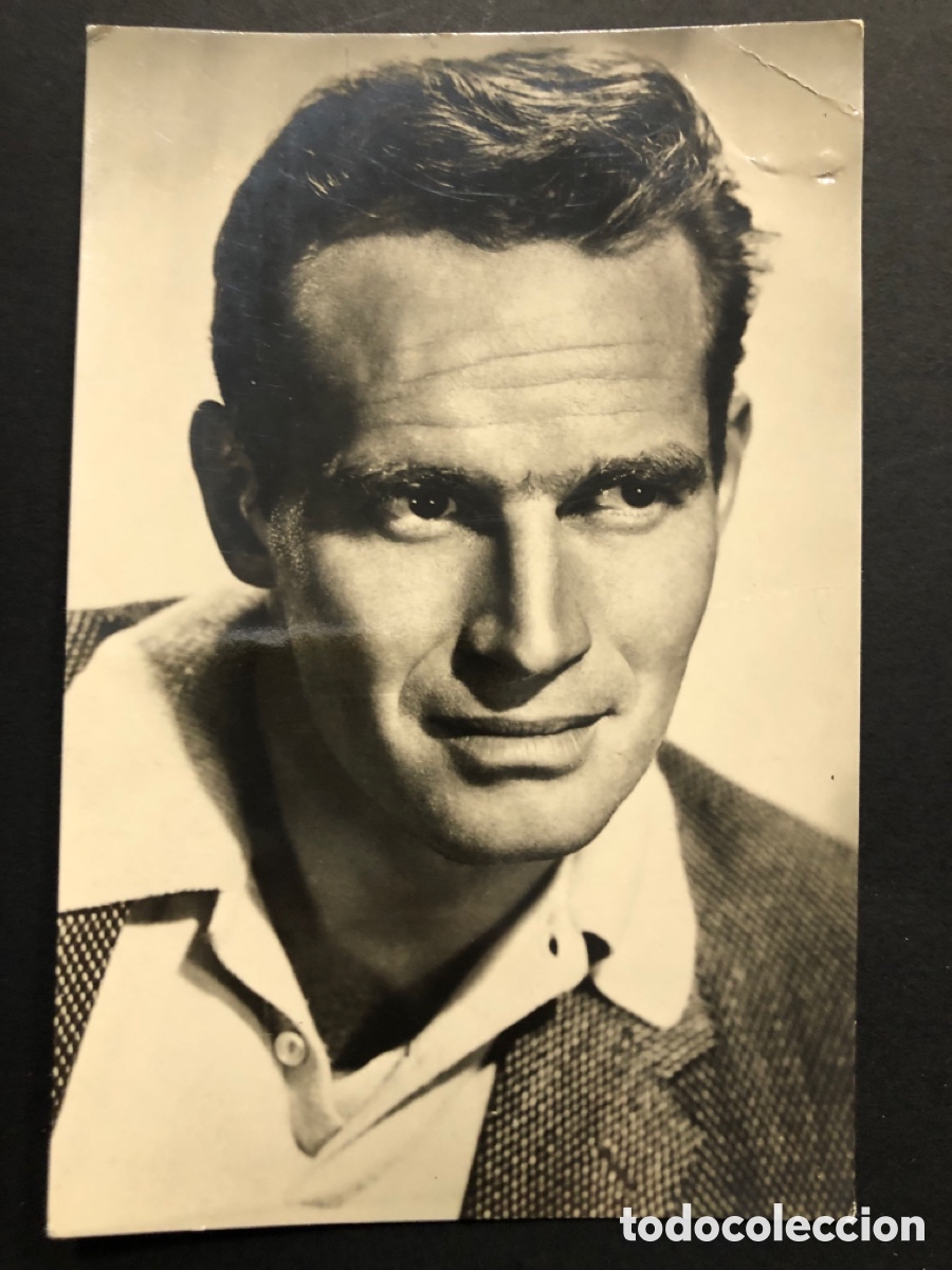 Cine: Antigua tarjeta postal de charlton heston