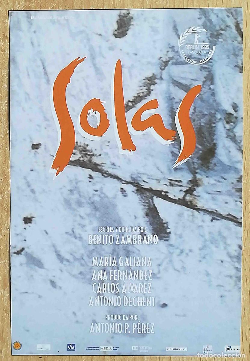 Cine: Solas. Benito Zambrano, 1999 (Mar&iacute;a Galiana, Ana Fern&aacute;ndez) Programa de mano revista de cine
