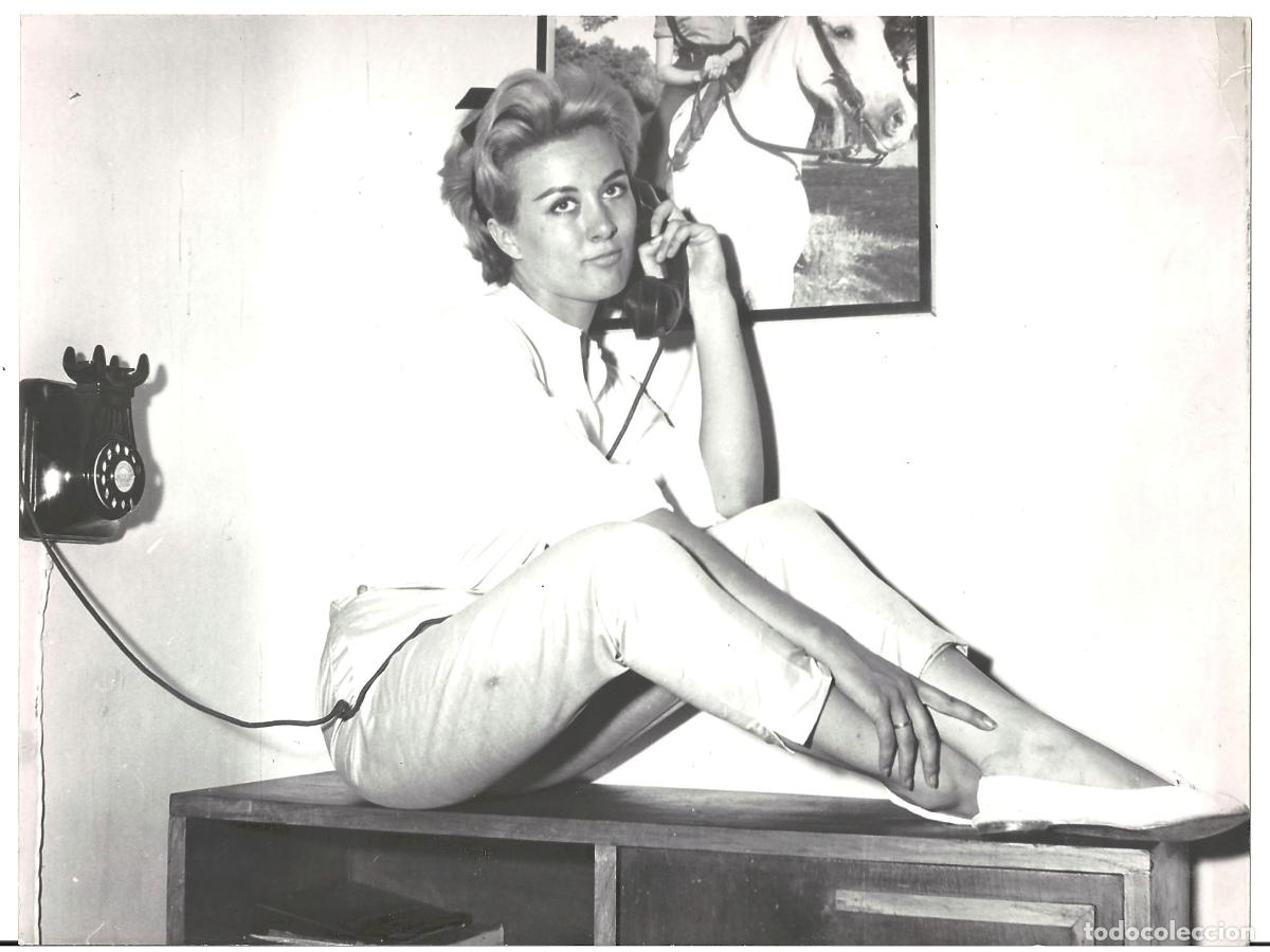 Cine: F35051 MARIA MAHOR FOTO TELEFONO B/N ORIGINAL FOTOGRAFO VICTOR MANUEL