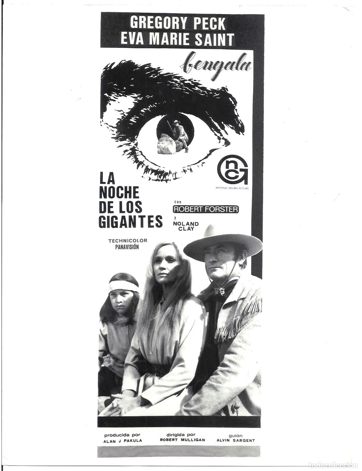 Cine: F34947 LA NOCHE DE LOS GIGANTES GREGORY PECK EVA MARIE SAINT FOTO B/N ORIGINAL ESPA&Ntilde;OLA