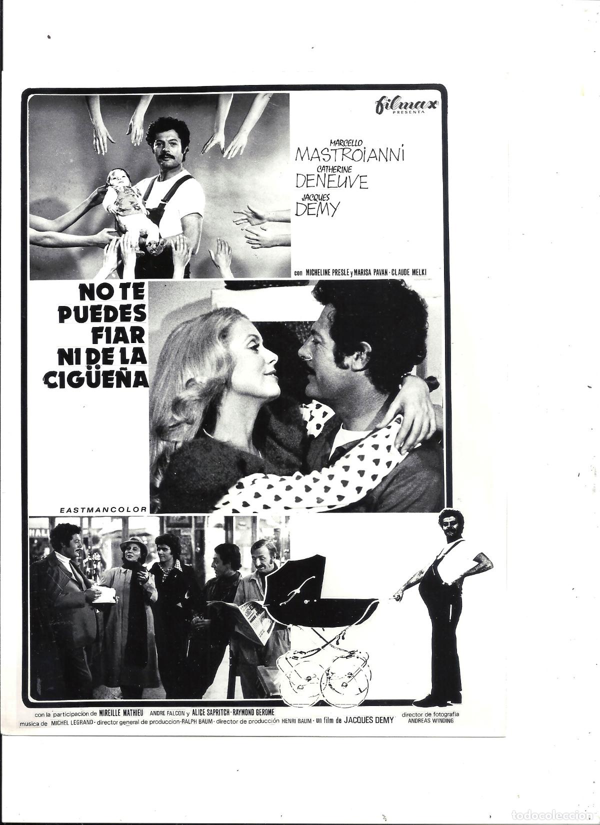 Cine: F34964 NO TE PUEDES FIAR NI DE LA CIG&Uuml;E&Ntilde;A MASTROIANNI DENEUVE FOTO B/N ORIGINAL ESPA&Ntilde;OLA
