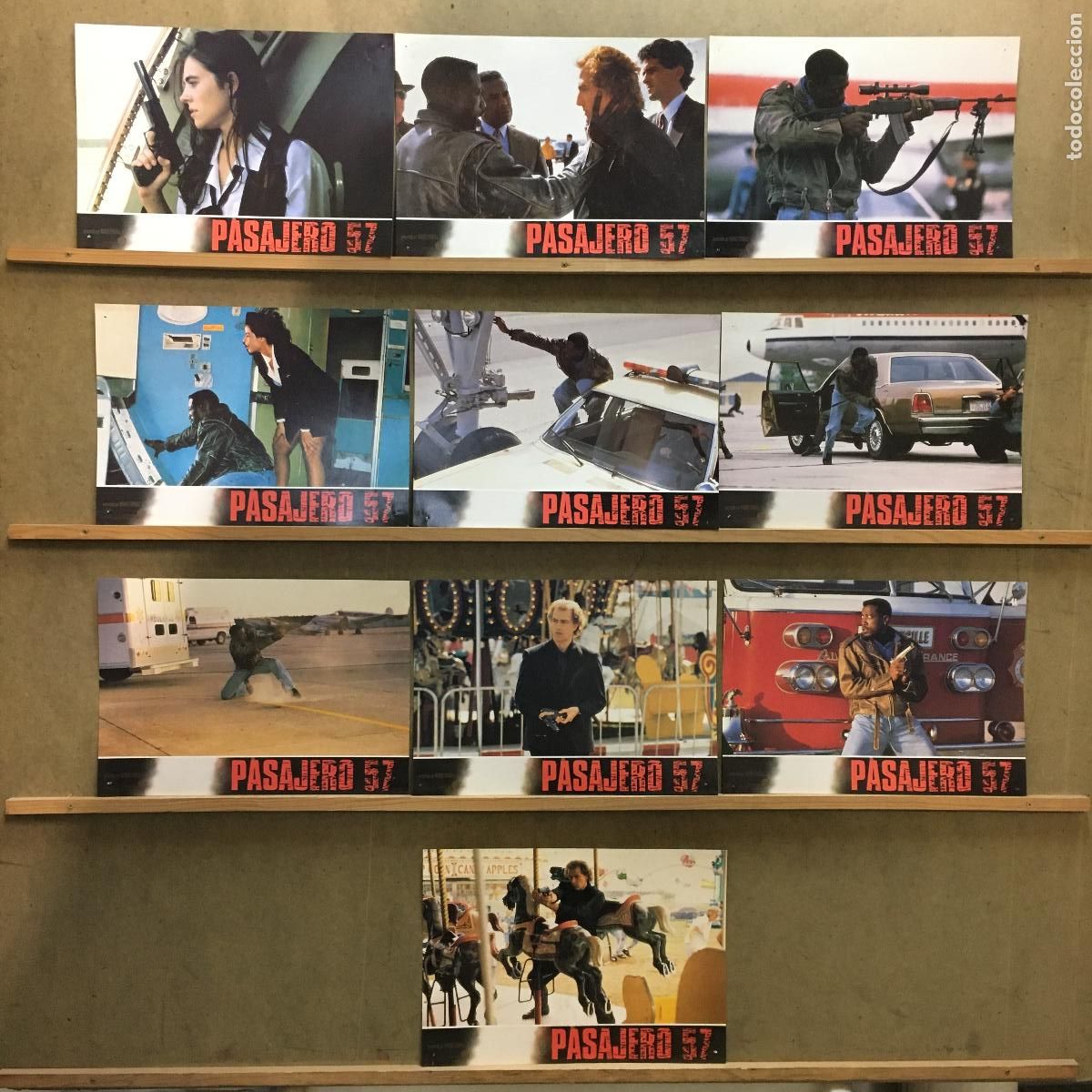 Kino: SCDO 1255 PASAJERO 57 WESLEY SNIPES BRUCE PAYNE TOM SIZEMORE SET 10 FOTOCROMOS ORIGINAL ESTRENO