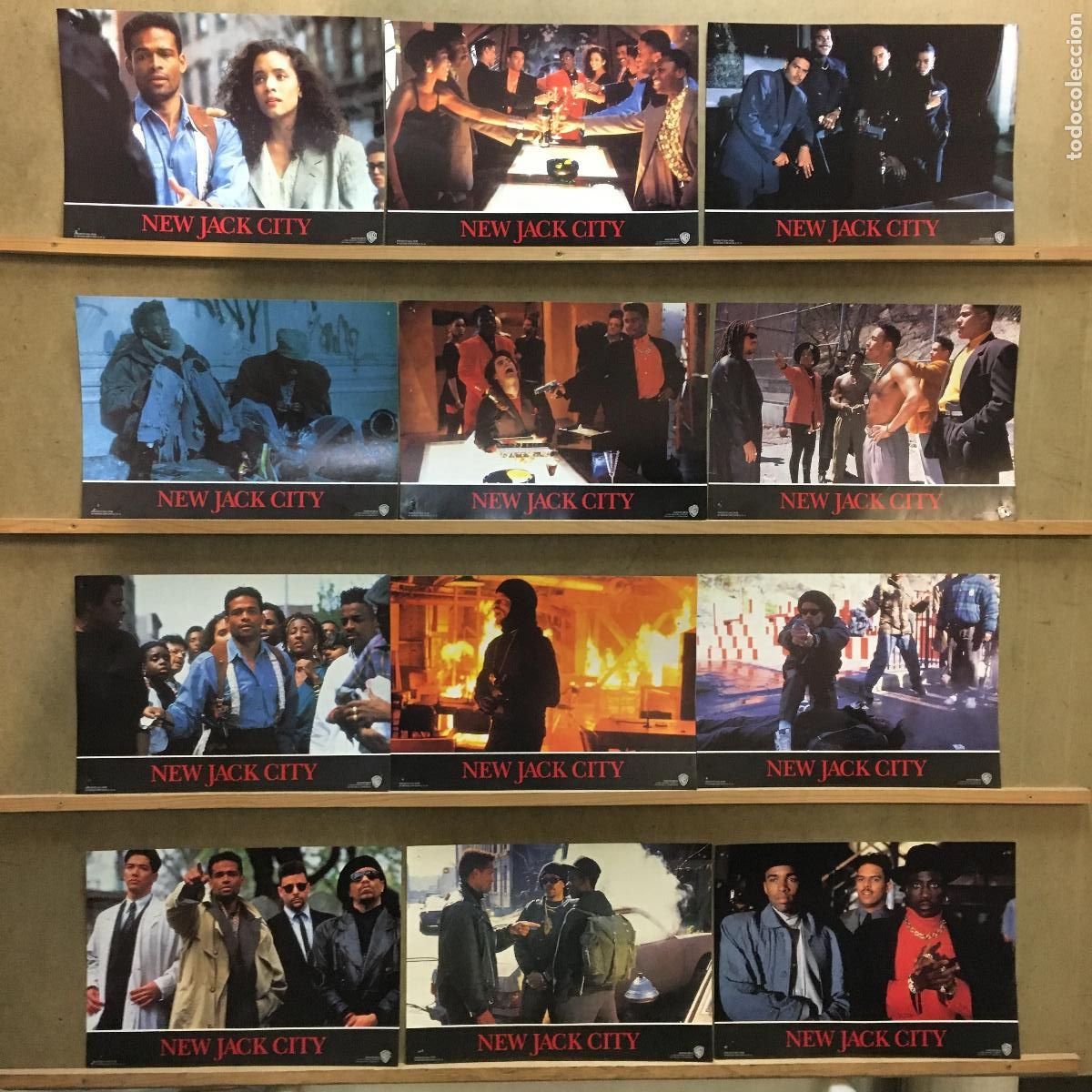 Kino: SCDO 1257 NEW JACK CITY WESLEY SNIPES MARIO VAN PEEBLES ICE-T SET COMPLETO 12 FOTOCROMOS ORIGINAL