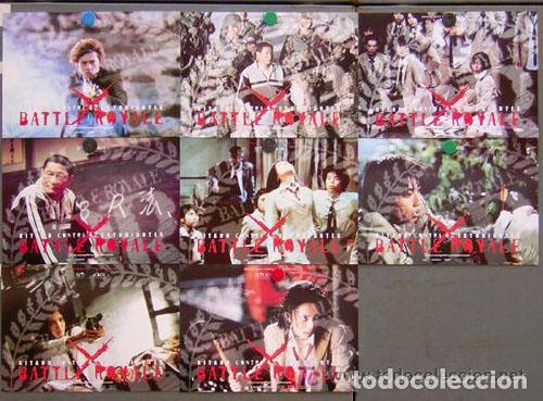 Cine: SCDO 1266 BATTLE ROYALE FINJI FUKASAKU TAKESHI KITANO SET COMPLETO 8 FOTOCROMOS ORIGINAL ESTRENO