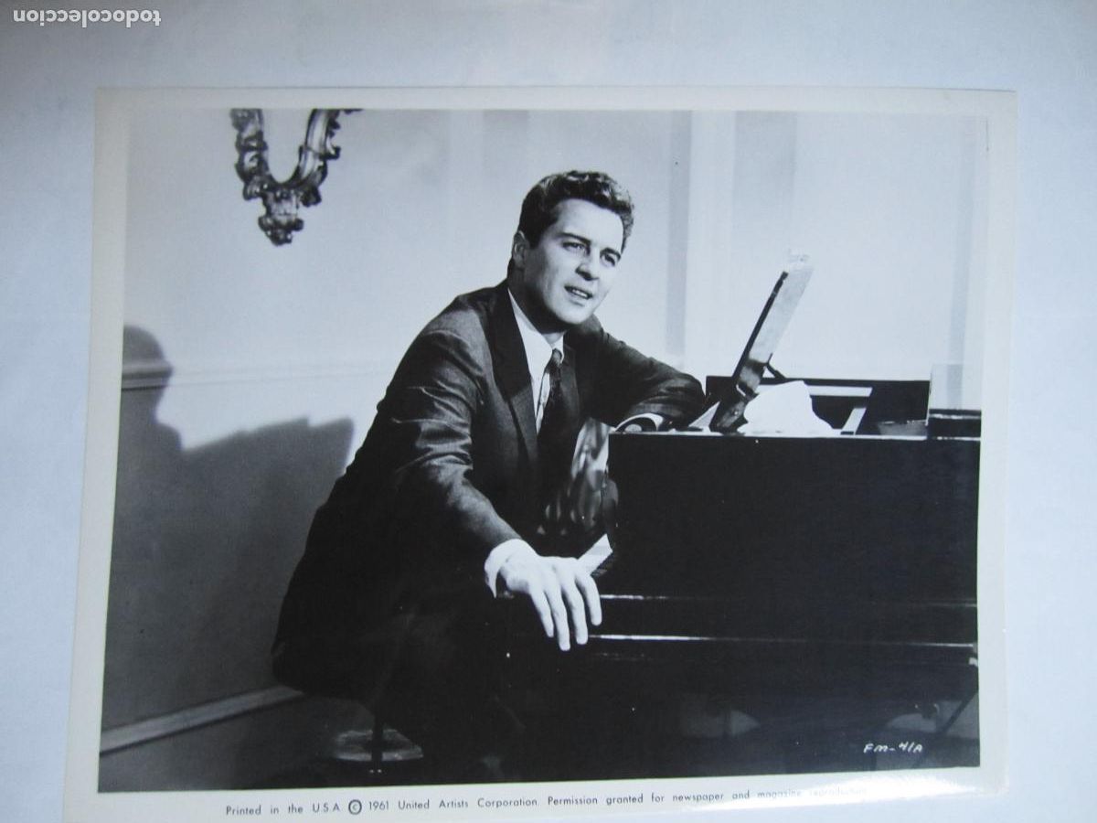 Cine: sydney chaplin - foto original b/n - cinema actor - piano