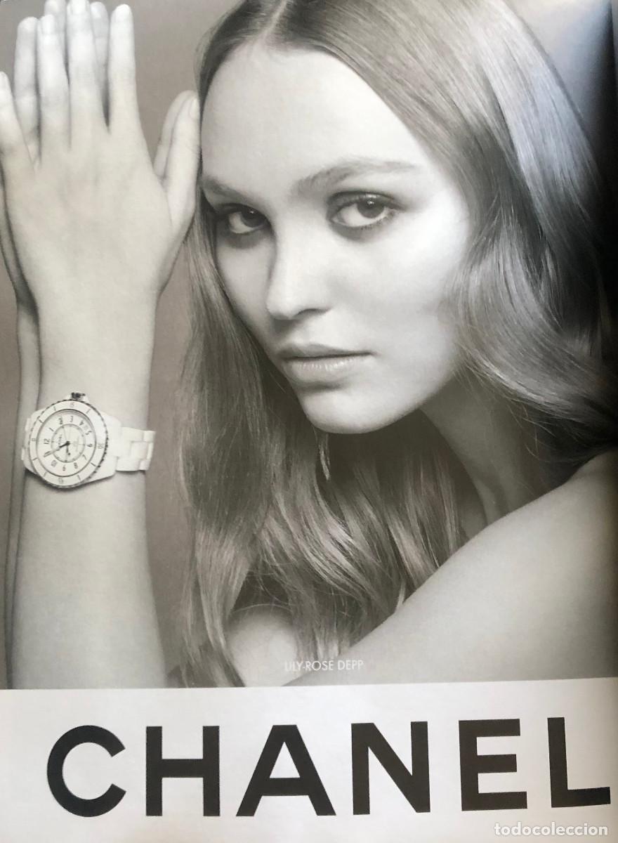 Cine: Publicidad de relojes Chanel, con la actriz y modelo Lily-Rose Depp. P&aacute;gina de revista. Nueva.