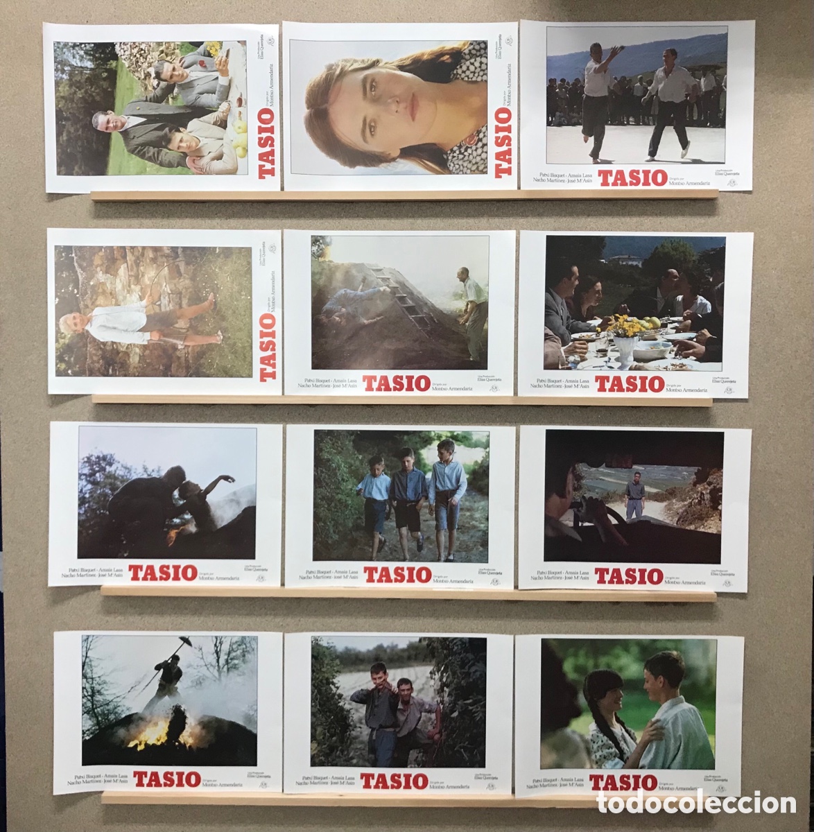 Cin&eacute;ma: TASIO - PATXI BISQUET, AMAIA LASA, ELIAS QUEREJETA - SET COMPLETO 12 FOTOCROMOS