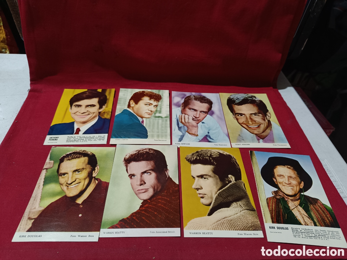 Cine: Lote 37 foto cromos actores y actrices KIRK DOUGLAS PAUL NEWMAN RODK HUDSON