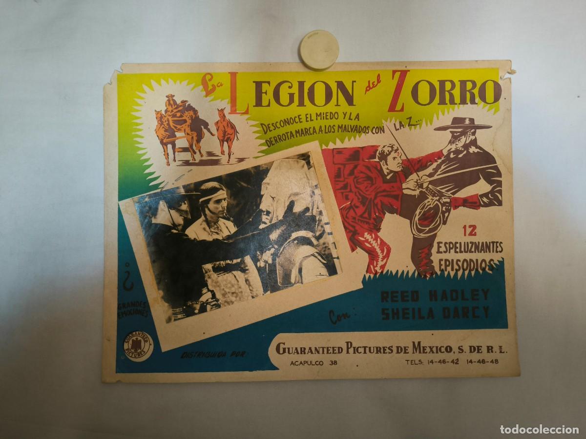 Cine: LOBBY CARD ORIGINAL (FOTOCROMO) JORNADAS - LA LEGI&Oacute;N DEL ZORRO
