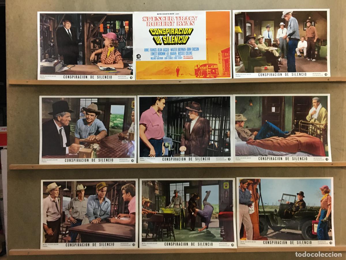 Cine: SB35 CONSPIRACION DE SILENCIO SPENCER TRACY SET COMPLETO 9 FOTOCROMOS ORIGINAL ESPA&Ntilde;OL