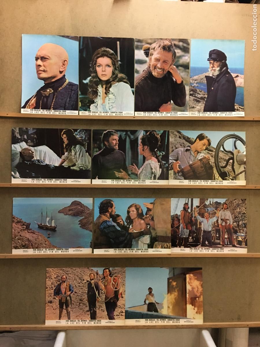 Cine: SB41 LA LUZ DEL FIN DEL MUNDO JULIO VERNE KIRK DOUGLAS SET COMPLETO 12 FOTOCROMOS ORIGINAL ESTRENO