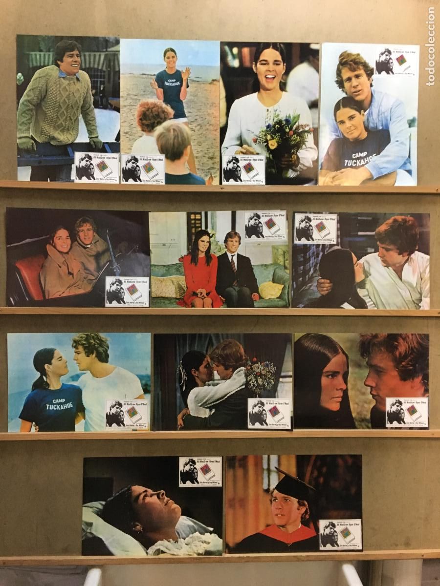 Cinema: SB52 LOVE STORY RYAN O'NEAL ALI MACGRAW SET COMPLETO 12 FOTOCROMOS ORIGINAL ESPA&Ntilde;OL R-70s