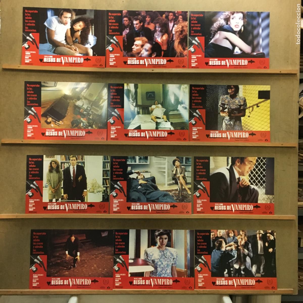 Cine: SF30D BESOS DE VAMPIRO NICOLAS CAGE SET COMPLETO 12 FOTOCROMOS ORIGINAL ESTRENO