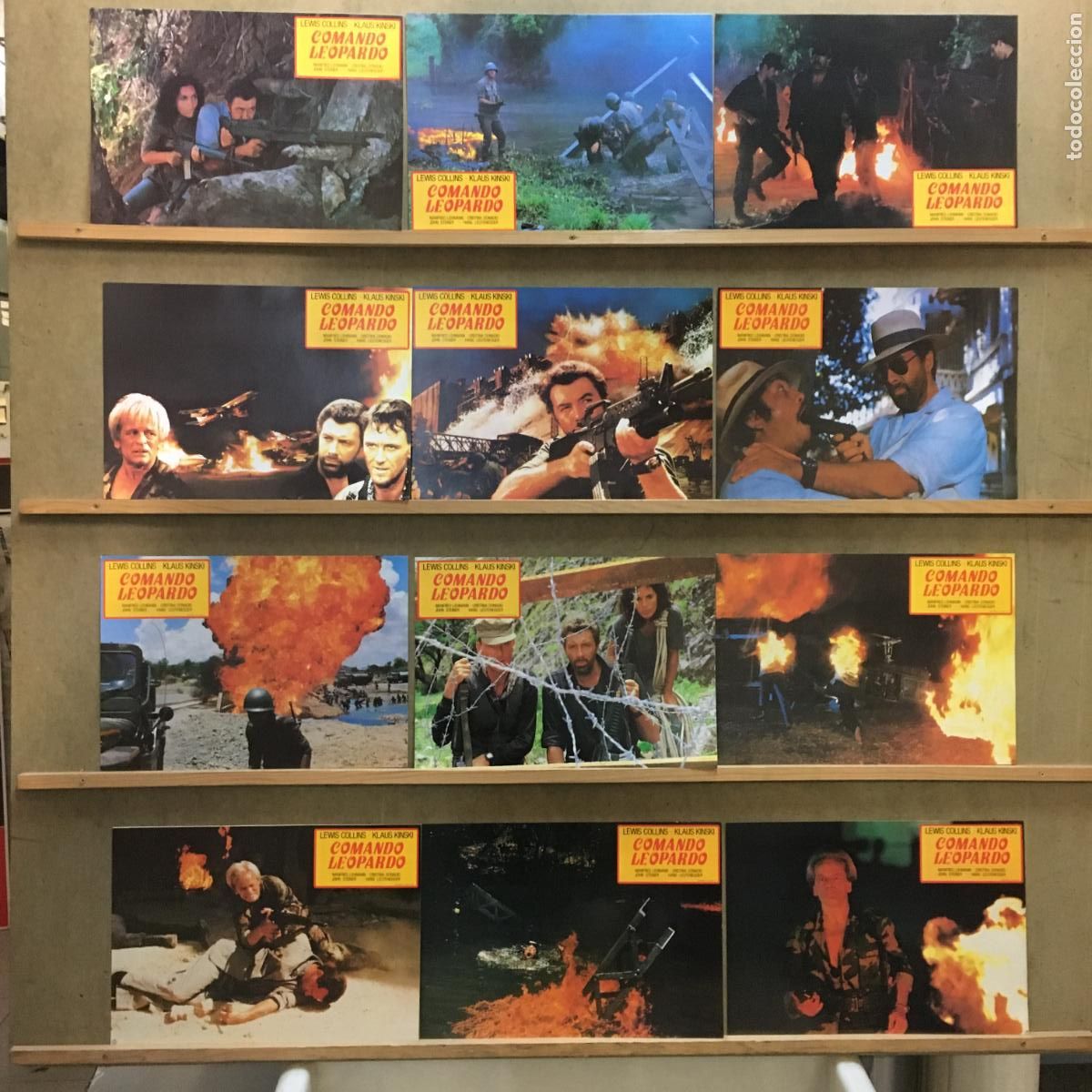 Cine: SI98D COMANDO LEOPARDO KLAUS KINSKI LEWIS COLLINS SET 12 FOTOCROMOS ORIGINAL ESTRENO