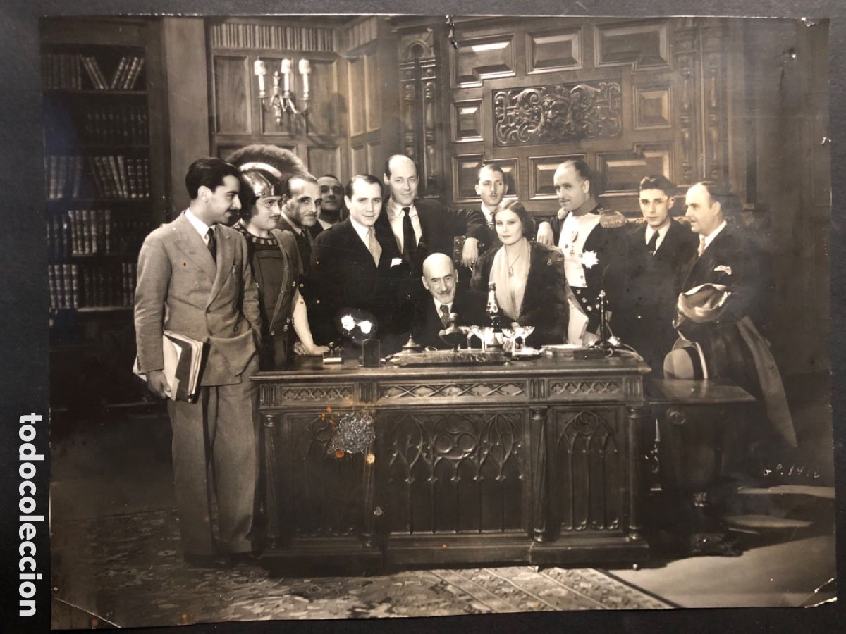 Cine: Foto original de Jacinto Benavente en estudios paramount carlos San Mart&iacute;n y Rosita D&iacute;az Algara