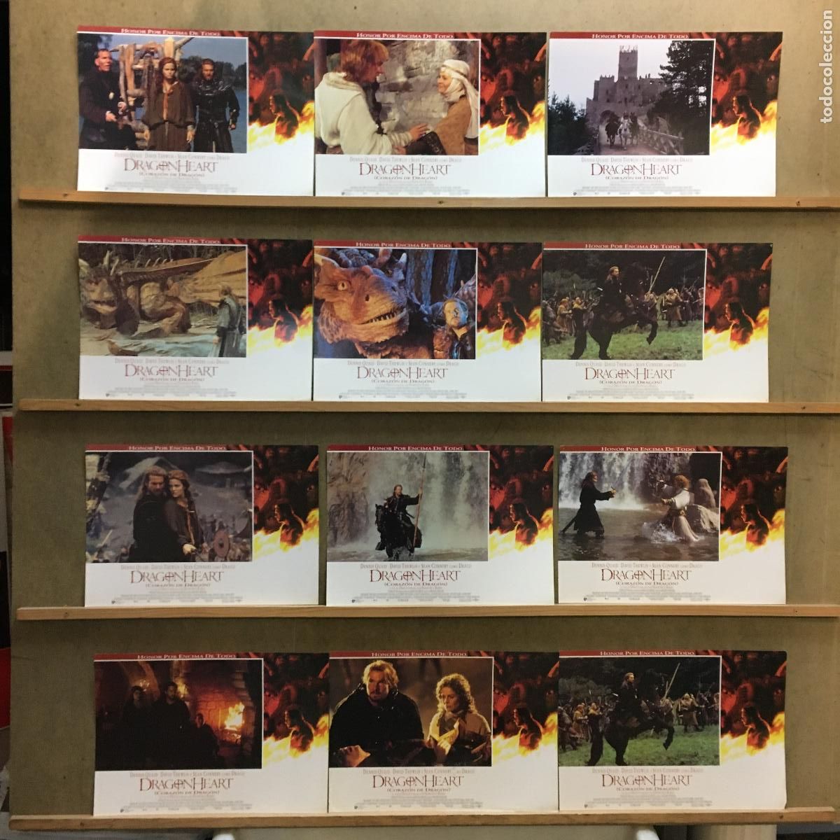 Cine: ACE61 DRAGONHEART DENNIS QUAID SEAN CONNERY SET COMPLETO 12 FOTOCROMOS ORIGINAL ESTRENO